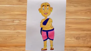 How to draw Tenali Raman Cartoon drawing | Easy & Fast | Step By Step | Monika Bisht Arts