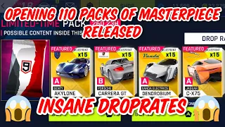 Asphalt 9: Legends | Opening 110 Packs Of Masterpiece Released | Checkout Drop Rates