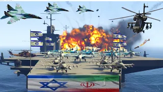 Israeli Navy Aircraft Carrier Badly Destroyed By Irani  Fighter Jets at Jerusalem Sea - GTA 5