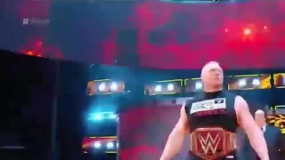 Brock confronts Samoa Joe.