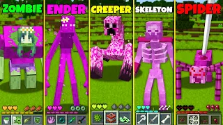 GIRLS ZOMBIE ENDERMAN SPIDER SKELETON CREEPER in Minecraft Animation my craft