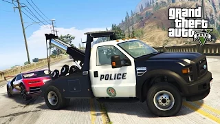 GTA 5 Mods - PLAY AS A COP MOD!! GTA 5 Police Tow Truck Towing Super Cars LSPDFR Mod! (GTA 5 Mods)