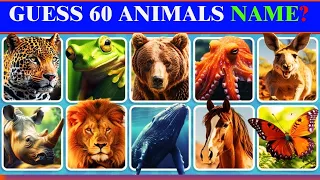 Guess  60 Animals in 10 Seconds 🦁🐼🐵 || Quizzer Nancy ||