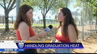 A heat wave arrived just in time for local high school graduations