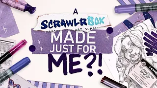 A COMPLETELY PURPLE BOX! 💜 | Scrawlrbox Unboxing | Mystery Art Box