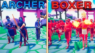 ARCHER TEAM vs 100xARMY BOXERS + SUPER BOXER TEAM - Totally Accurate Battle Simulator | TABS