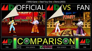 [Unofficial] Fatal Fury One (Sega Genesis vs Sega Genesis) Side by Side Comparison - Dual Longplay