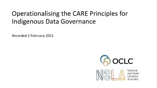 Operationalising the CARE Principles for Indigenous Data Governance