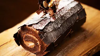 How to make Christmas Chocolate Log Cake “Bûche de Noël au chocolat”