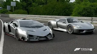 Forza 7 Drag race: Lamborghini Veneno vs Porsche 918 Spyder