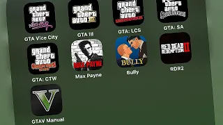 GTA Vice City,GTA3,GTA Liberty City Stories,Grand Theft Auto SA,Max Payne,Red Dead Redeption 2,GTA V