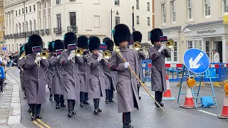 *RARE ROAD WORKS!* Changing the Guard Windsor - 17.2.2024 Band of the Irish Guards