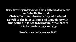 Gary Crowley interviews Chris Difford , 1st September 2015