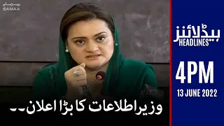 Samaa News Headlines 4pm - 13 June 2022