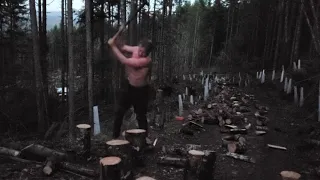 My Brother Splitting Wood Uphill Until He Pukes