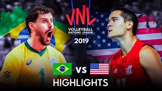 LEGENDARY MATCH | USA vs BRAZIL | Men's VNL 2019