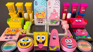 SpongeBob SquarePants & Patrick Star | Mixing Makeup,Eyeshadow,Glitter,Clay Into Slime💝 ASMR