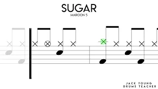 Sugar - Maroon 5 - Drums Notation 🎵