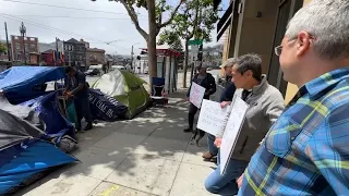 SF Castro District merchants protest in frustration of unhoused encampment