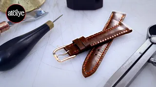 make a watch strap with aramid fabric  | leather watch strap | leather craft