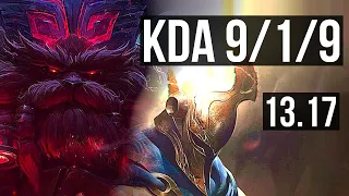 ORNN vs PANTH (TOP) | 9/1/9, 66% winrate, Legendary | NA Master | 13.17