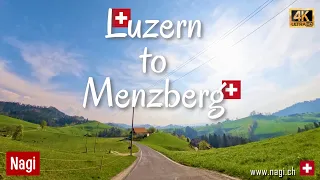 🇨🇭 LUZERN TO MENZBERG SWITZERLAND 4K | Driving in the Rolling Hills of Lucerne Switzerland | #nagiCH
