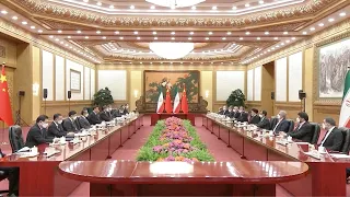 Chinese President Xi Jinping holds talks with his Iranian counterpart in Beijing