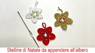 Stelline di Natale all'uncinetto da appendere all'albero