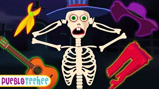 Disfraces de Halloween de esqueleto de canción | Videos de miedo para niños | Pueblo Teehee