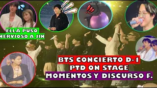 😰JK SUFRE GOLPE,BTS DISCURSO D-1 CONCIERTO PTD Y MEJORES MOMENTOS DEL CONCIERTO|V BAILÓ CON ELLAS