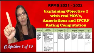 RPMS 2021-2022 Objective #1 complete explanation, real MOVs and Annotations | #rpms2022