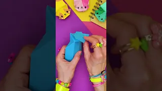 Let’s Make CUTEST Origami Jumping Cat || DIY Fidget Toy #SHORTS