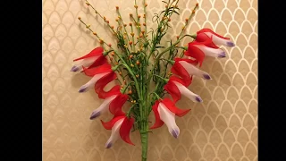 How to make a nylon stocking flowers - Bleeding Heart