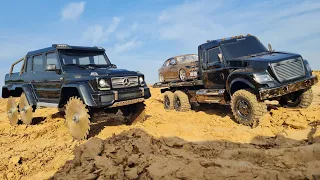 ГЕЛИК 6х6 на ПИЛАХ удивил! ... Битва против ТЯГАЧА Traxxas 6x6 на бездорожье ... RC OFFroad