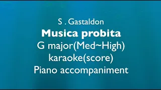 "Musica probita"   S. Gastaldon   G major(Med~high)  Piano accompaniment(karaoke-score)