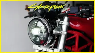 Ducati Monster S2R 800 LED Headlight Mod & Installation | Cyberpunk 2077 Motorcycle Build