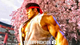 Street Fighter 6 - Classic Ryu Arcade (12 Stages) On Hardest Difficulty No Matches/Rounds Lost