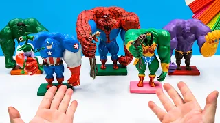 All Giant Superheroes vs Siren head with clay 🧟 Superheroes Marvel 🧟 Polymer Clay Tutorial