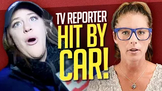 Reporter hit by car on live TV!