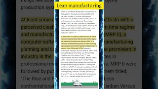 Lean Manufacturing Industrial Engineering