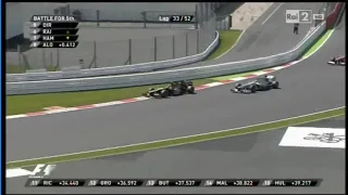 Kimi Raikkonen passes Lewis Hamilton into Copse Corner - 2013 British GP