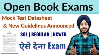 DU-SOL Open Book Exams Mock Test Datesheet & Guidelines Announced | Jasmeet Classes