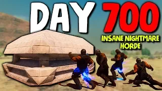 DAY 700 INSANE HORDE vs THE BURGER BASE! (Pillbox Bunker Base) | 7 Days to Die Alpha 18 Gameplay