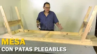 MESA CON PATAS PLEGABLES DE MADERA PARA 10 PERSONAS PASO A PASO FÁCIL - TUTORIAL DE CARPINTERÍA