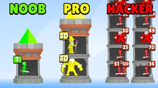 🤢 NOOB vs 😎 PRO vs 😈 HACKER - Hero Tower Wars - Castle War Games | Download Play Store APK