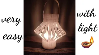 how to make paper lamp💡/ Diwali decoration items🪔/ #shorts #craft #diwali