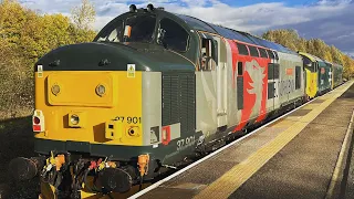 975025, 37418 & 37901 Passing Eaglescliffe | 2Z02 York to Lackenby B.S.C. | 26/10/22