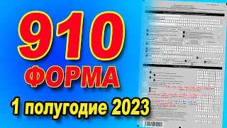 ИНСТРУКЦИЯ ПО ЗАПОЛНЕНИЮ  910 формы за 1 полугодие 2023 года