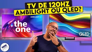 Qual Tv com 120HZ é melhor? Ambilight Philips (The One PUG8808) ou a Samsung QLED (Q70C)?