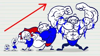 Pencilmation Bodybuilders GROWING UP EVOLUTION 👍@EasyLittleDrawings